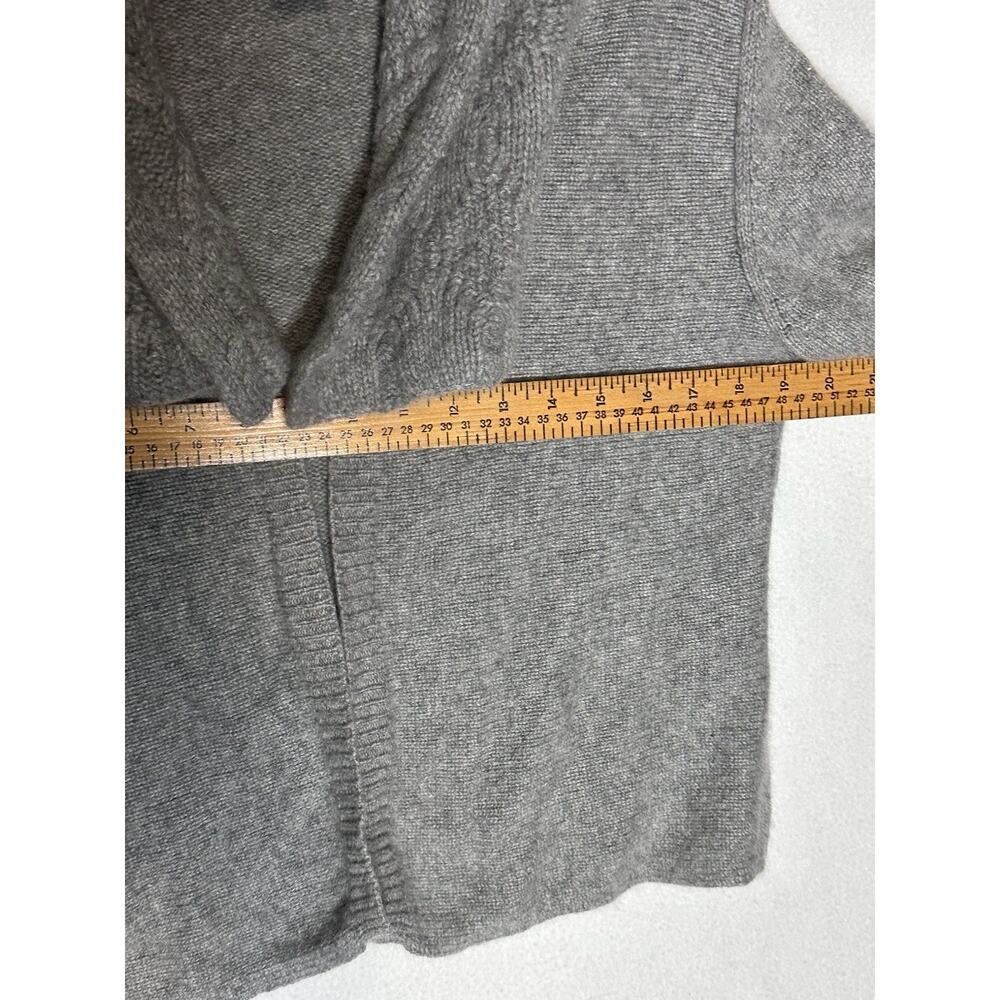 A GIANNETTI 100% CASHMERE GRAY OPEN SHAWL COLLAR CARDIGAN SWEATER, SIZE L - Picture 6 of 7